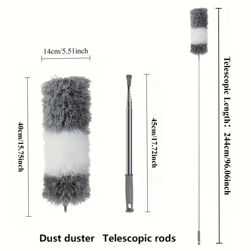 grey and white-244cm Color Extendable Microfiber Duster for Ceiling Fans and High Dust