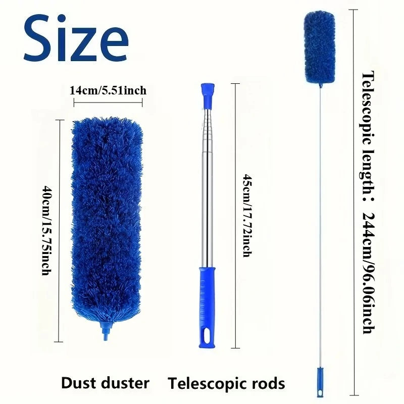 blue - 244cm Color Extendable Microfiber Duster for Ceiling Fans and High Dust