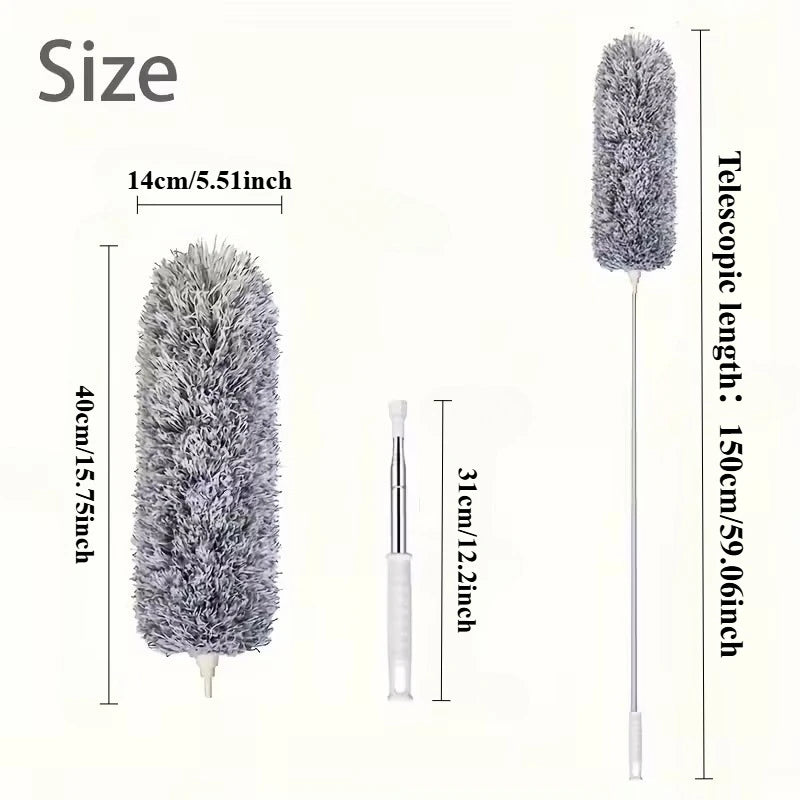 light grey - 150cm Color Extendable Microfiber Duster for Ceiling Fans and High Dust