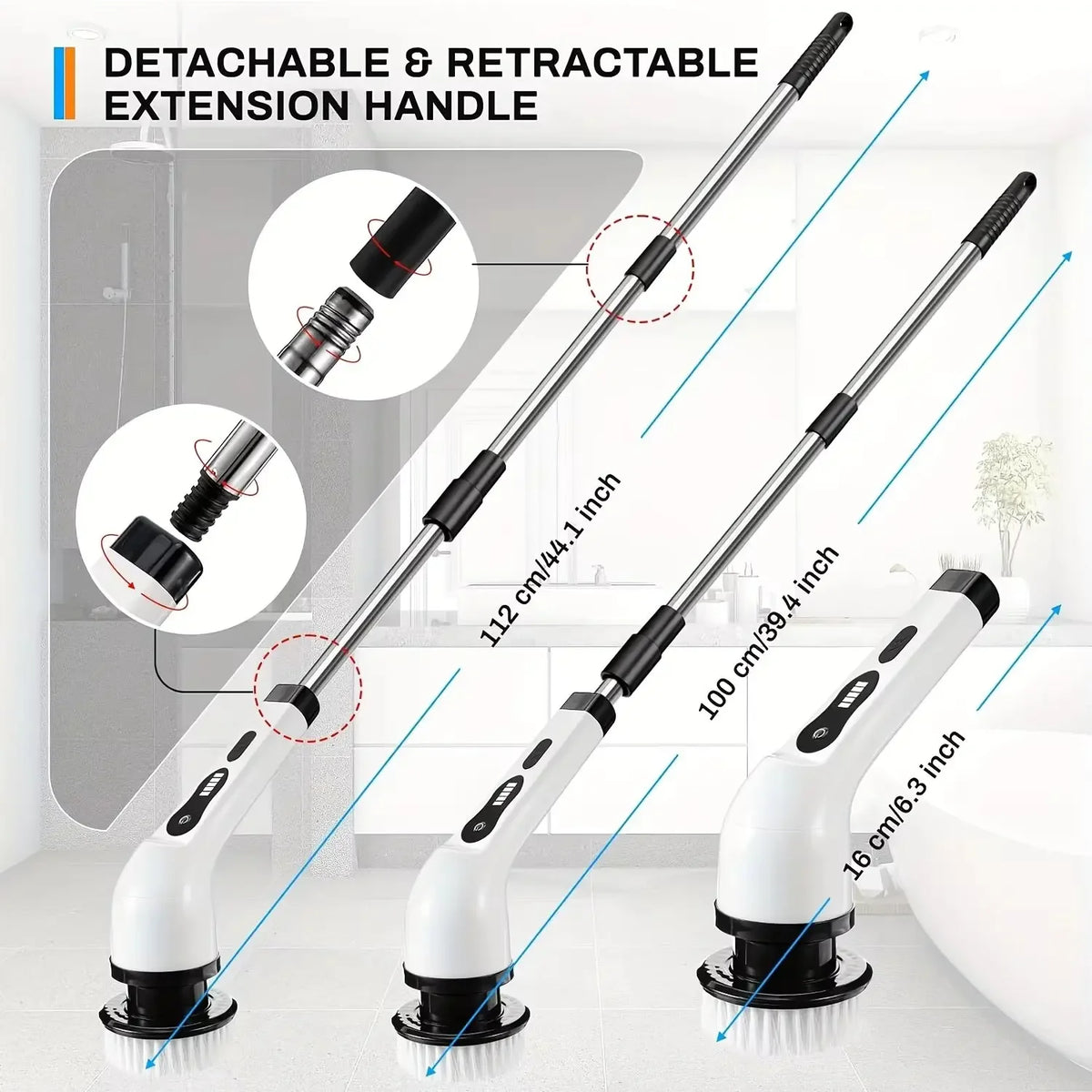 Electric Spin Scrubber Cleaning Brush 9-in-1 Set