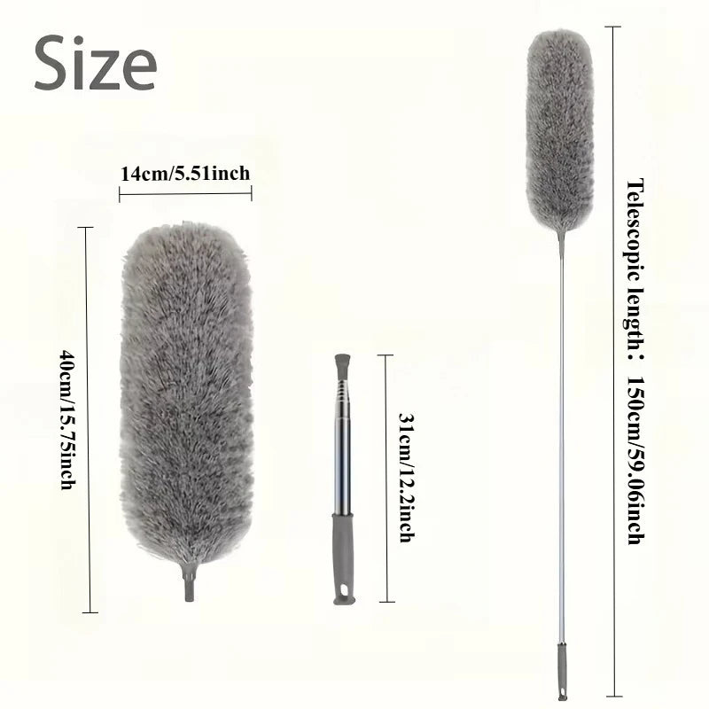 grey - 150cm Color Extendable Microfiber Duster for Ceiling Fans and High Dust