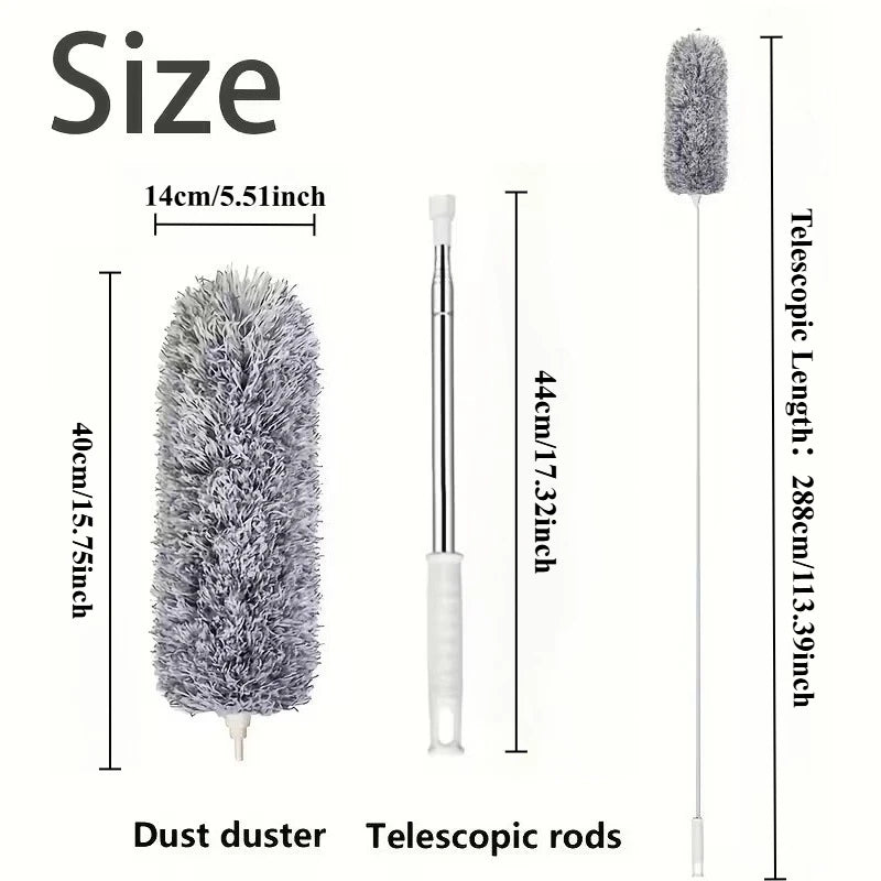 light grey - 288cm Color Extendable Microfiber Duster for Ceiling Fans and High Dust